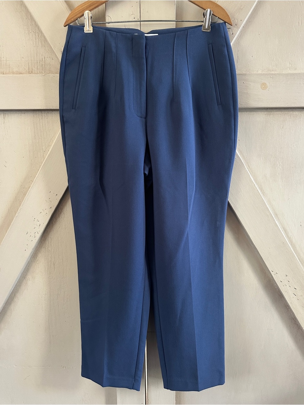 Nine West Blue Tapered Dress Pants Women’s 12 Pleated Workwear
